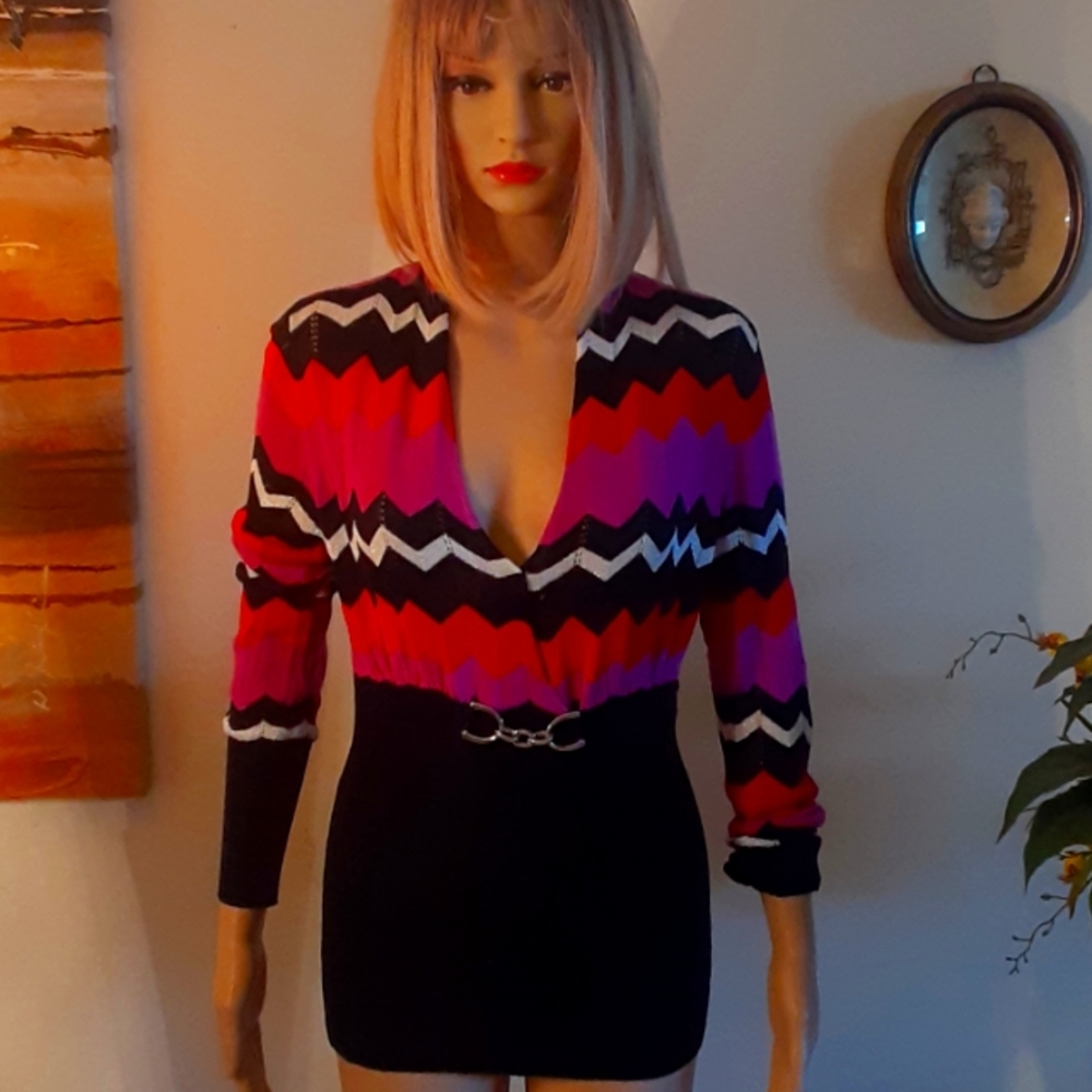 Cache Rayon Colorful Top, Size S - image 1